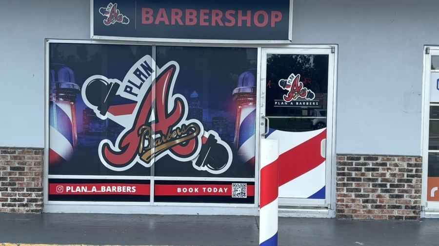 Plan A Barbers storefront sign on W Busch Blvd